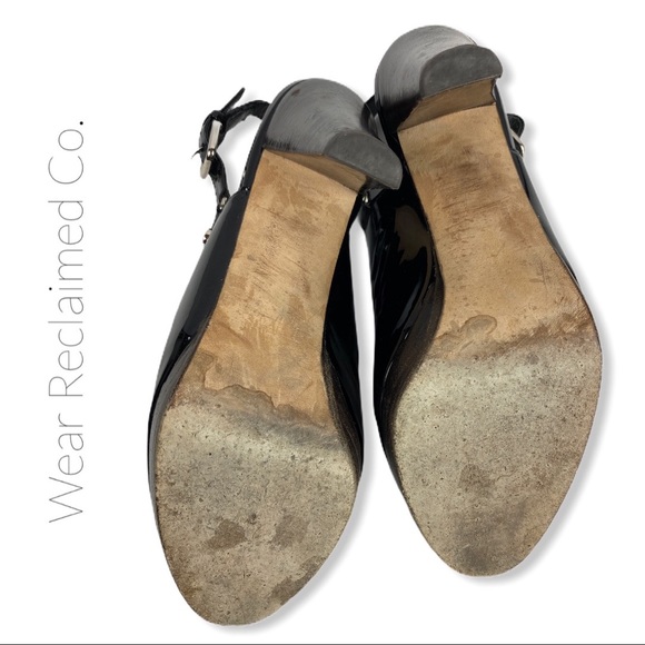 STUART WEITZMAN Black Patent Slingback Heels - Picture 7 of 10